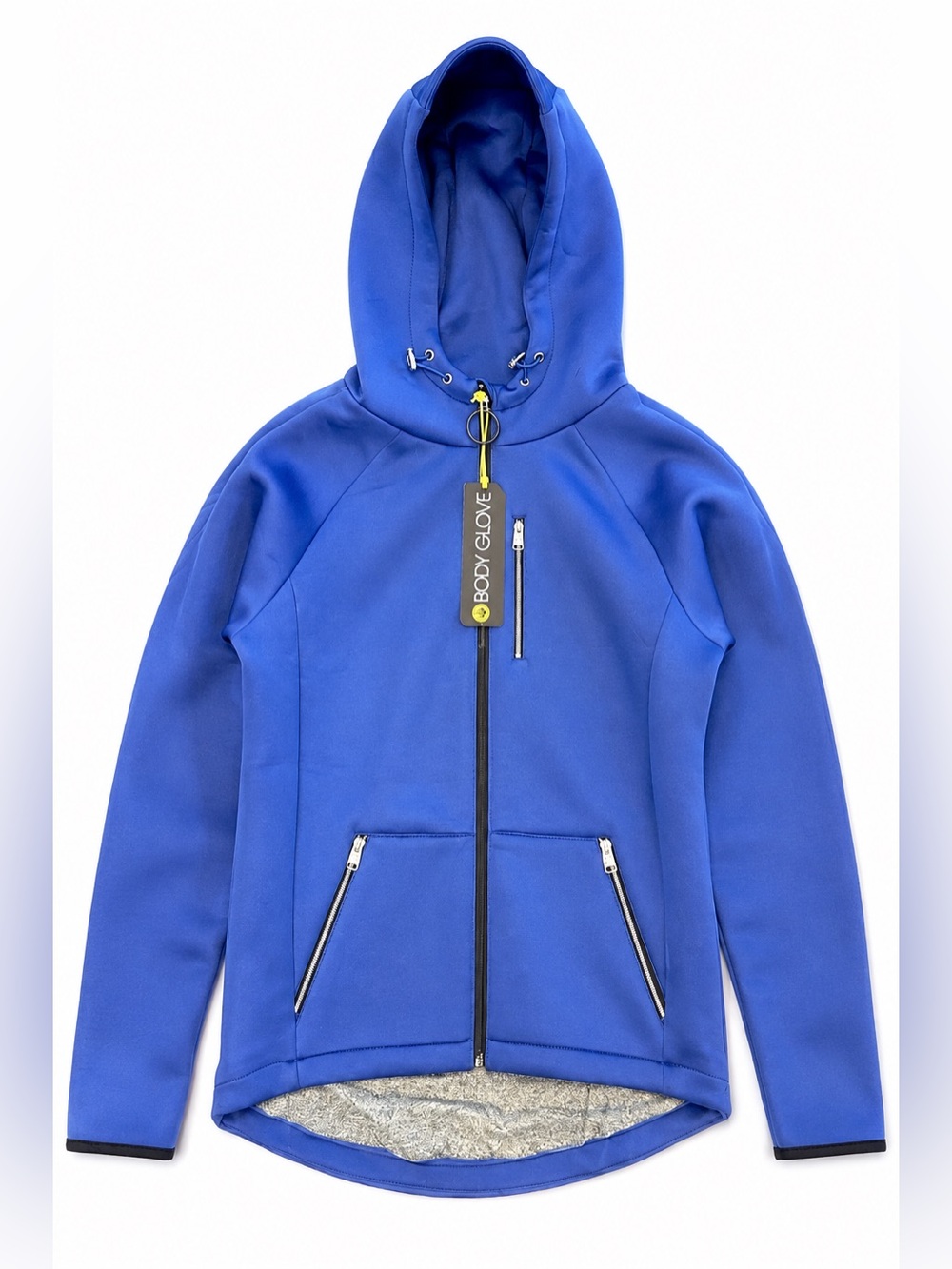 Body Glove Neoprene Hooded Weatherproof Jacket XS Scuba Blue Full Zip Coat NWT